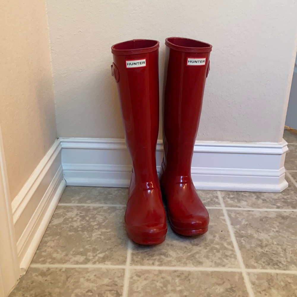 Military Red Original Tall Gloss Hunter Boots